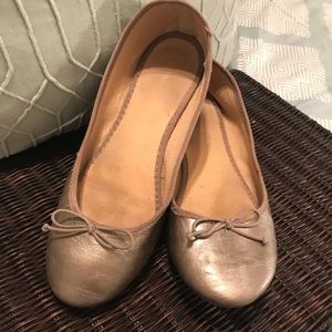 Like new - silver ballet slip on